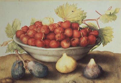 Un Cuenco de Cerezas e Higos de Giovanna Garzoni