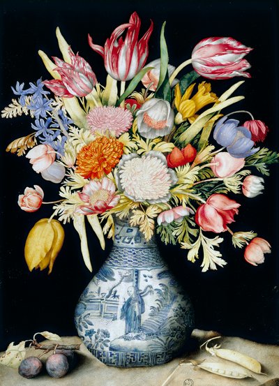 Jarrón de porcelana china con flores de Giovanna Garzoni