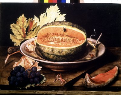 Sandía con mosca. Óleo sobre lienzo de Giovanna Garzoni de Giovanna Garzoni