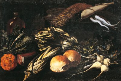 Naturaleza muerta con verduras de Giovanni Battista Ruoppolo or Ruopolo