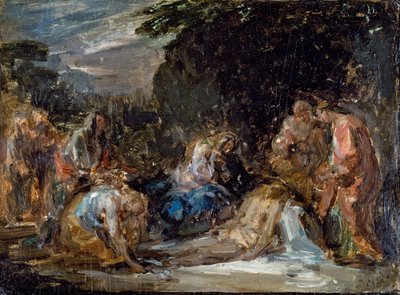Deposición, por Giovanni Carnovali llamado Piccio, óleo sobre tabla, 21x29 cm de Giovanni Carnovali