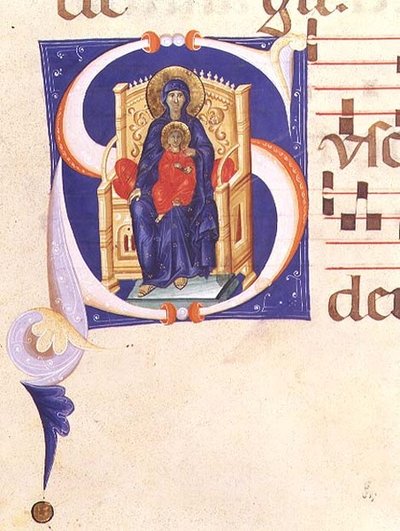 Ms 562 f.16r Inicial historiada 