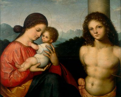 Madonna con Niño y San Sebastián de Giovanni Agostino da Lodi