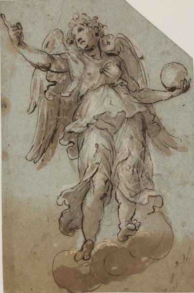 Ángel con un globo entre nubes de Giovanni Alberti