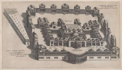 Speculum Romanae Magnificentiae: Los Baños de Diocleciano, 1582 de Giovanni Ambrogio Brambilla