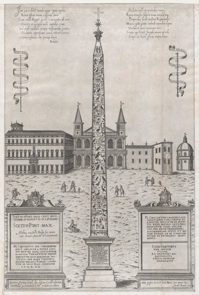 Speculum Romanae Magnificentiae: El Obelisco Egipcio de Constantino, 1589 de Giovanni Ambrogio Brambilla