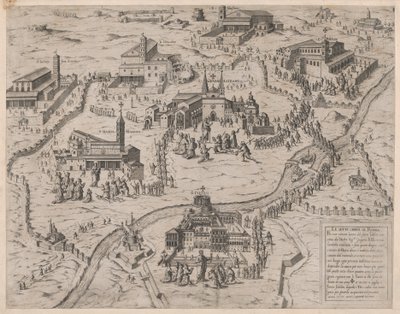 Speculum Romanae Magnificentiae: Las siete iglesias de Roma Le Sette Chiese di Roma, 1575 de Giovanni Ambrogio Brambilla.