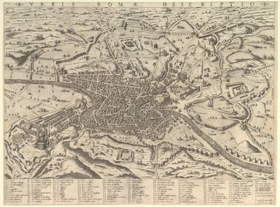 Speculum Romanae Magnificentiae: Vista de la Roma Moderna desde el Oeste, 1590 de Giovanni Ambrogio Brambilla