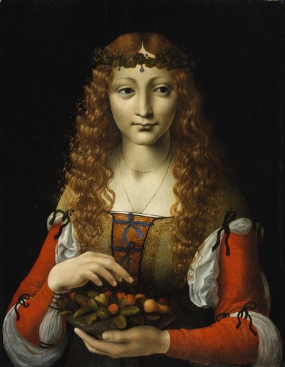 Niña con Cerezas de Giovanni Ambrogio de (attr. to) Predis