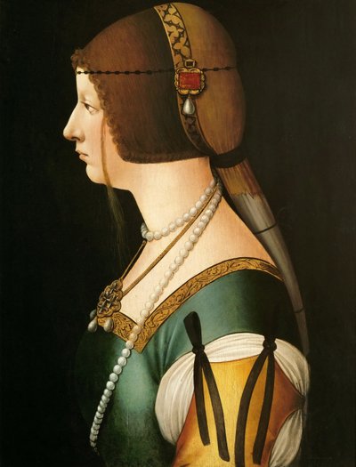 Retrato de Bianca Maria Sforza 1472-1510, la segunda esposa de Maximiliano I, Emperador del Sacro Imperio Romano de Giovanni Ambrogio de Predis