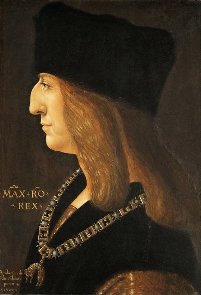 Retrato del Emperador Maximiliano I 1459-1519 de Giovanni Ambrogio de Predis