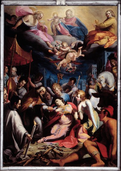 Administración de la Eucaristía a Santa Lucía de Giovanni Andrea Ansaldo