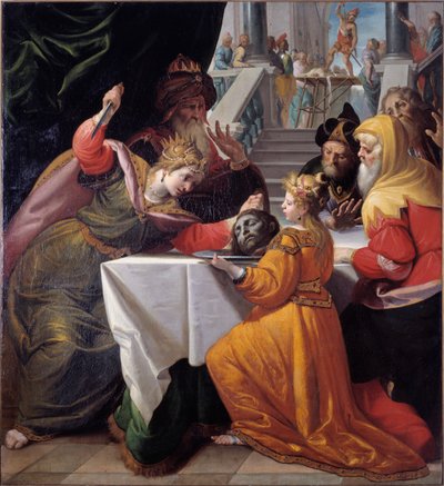 Salomé con la cabeza de San Juan Bautista en un plato de plata de Giovanni Andrea Ansaldo
