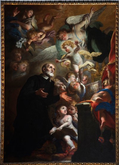 Aparición del Niño a San Filippo Neri. 1687 (óleo sobre lienzo) de Giovanni Andrea Carlone