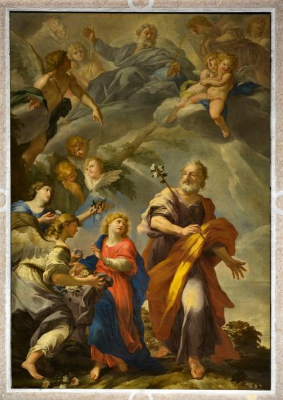 San José con el niño Jesús de Giovanni Andrea Carlone