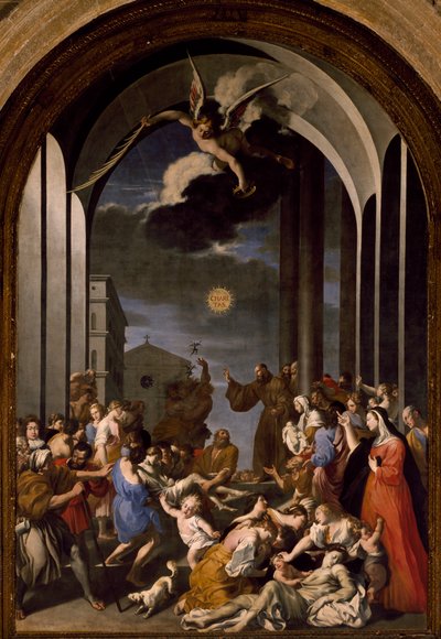Milagros de San Francisco de Paula de Giovanni Andrea Coppola (1597-1659), Catedral de Santa Ágata, Gallipoli, Italia de Giovanni Andrea Coppola