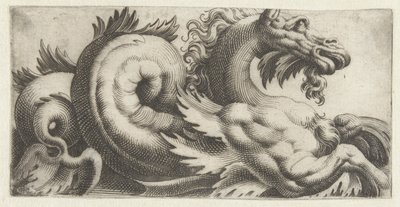 Caballito de mar con aletas en forma de hoja y perilla Frisones con monstruos marinos (título de la serie) de Giovanni Andrea Maglioli