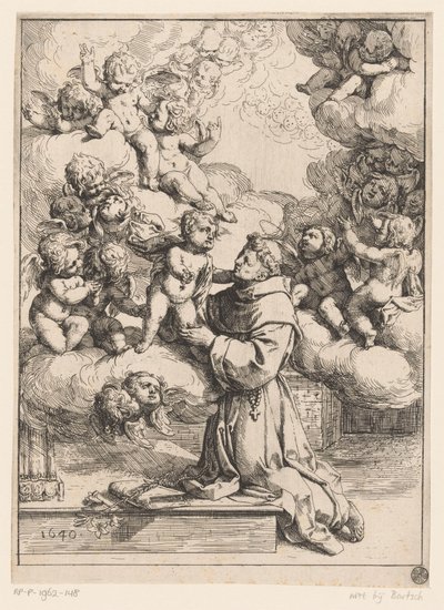 San Antonio de Padua con el Niño Jesús de Giovanni Andrea Podestà (attributed to)