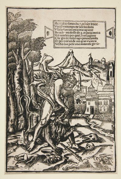 Hércules y el león de Nemea de Giovanni Andrea Vavassore