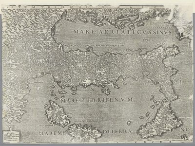 Mapa de Italia de Giovanni Andrea Vavassore