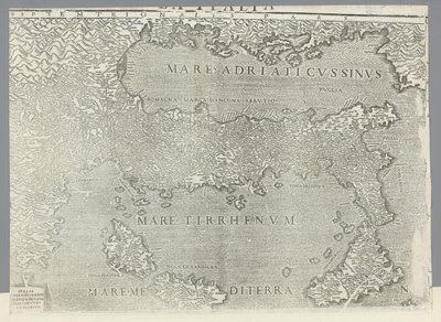 Mapa de Italia de Giovanni Andrea Vavassore