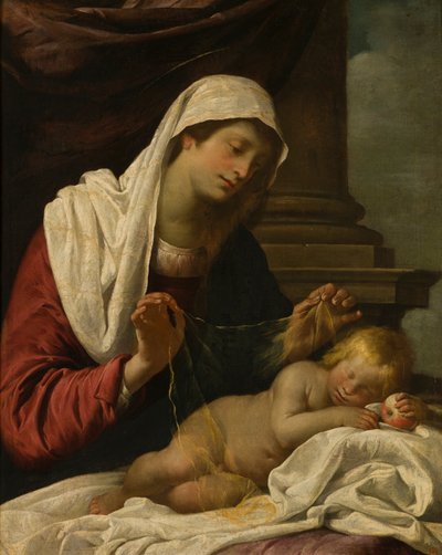 La Virgen con el Niño dormido, c.1618-69 (óleo sobre lienzo) de Giovanni Andrea di (attr. to) Ferrari