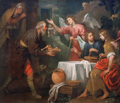 Abraham y los tres ángeles de Giovanni Andrea di Ferrari