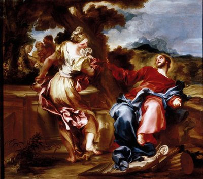 Cristo y la samaritana de Giovanni Andrea di Ferrari