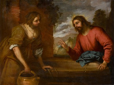 Cristo y la mujer de Samaria, circa 1635 de Giovanni Andrea di Ferrari