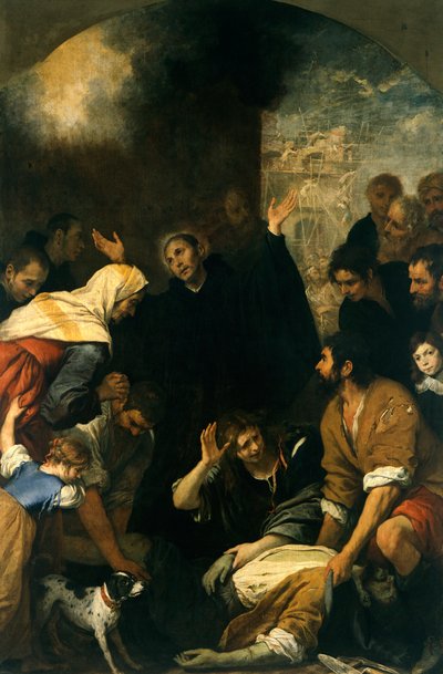 Milagro del albañil, de Giovanni Andrea De Ferrari (1598-1669) de Giovanni Andrea di Ferrari
