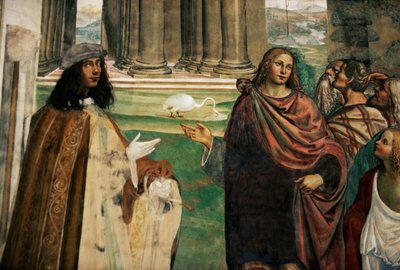 Benedicto repara el abrevadero de madera, Vita de San Benedicto da Nurcia de Giovanni Antonio Bazzi Sodoma