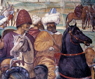 Cómo Benito predice la destrucción de Monte Cassino (San Benito predice la destrucción de Monte Cassino) (detalle) de Giovanni Antonio Bazzi Sodoma
