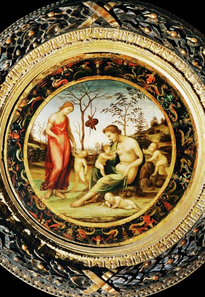 Venus terrestre con Eros y Venus celeste con Anteros y dos cupidos ... de Giovanni Antonio Bazzi Sodoma