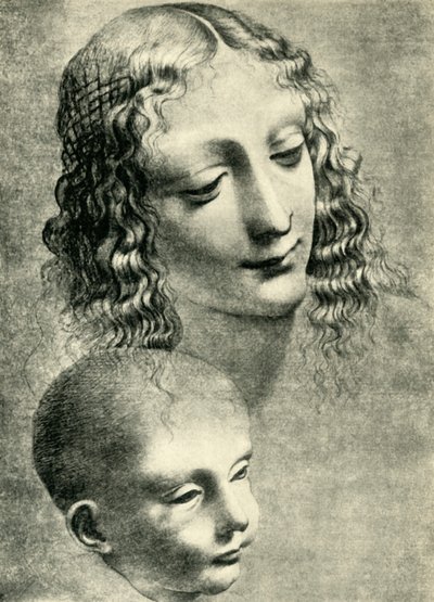 Cabezas de la Virgen y el Niño, c. 1492-1494, 1943 de Giovanni Antonio Boltraffio
