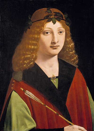 Retrato de un joven sosteniendo una flecha, c.1500-10 de Giovanni Antonio Boltraffio