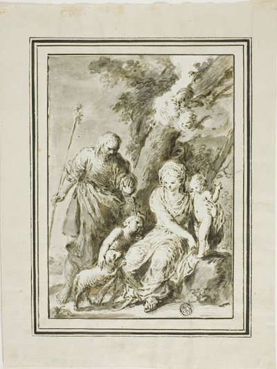 Sagrada Familia y San Juan Bautista de Giovanni Antonio Burrini