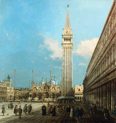 La Piazzetta, Venecia, con el Bacino di S. Marco y la Isola di S. Giorgio Magiore de Giovanni Antonio Canal