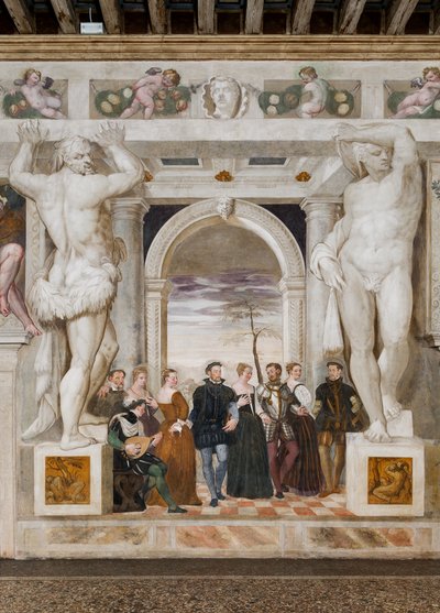 Invitación al baile, Salón Principal, c.1570 (fresco) de Giovanni Antonio Fasolo