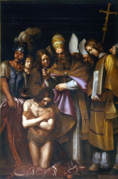 El Bautismo de Constantino, primer tercio del siglo XVII de Giovanni Antonio Galli