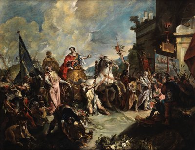 Giovanni Antonio Guardi Desfile triunfal de Escipión de Giovanni Antonio Guardi