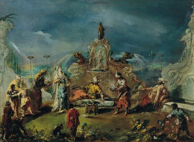 Escena en el jardín de un serrallo de Giovanni Antonio Guardi