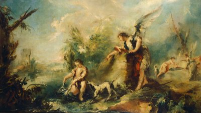 Tobías y el pez (detalle) de Giovanni Antonio Guardi