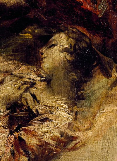 Tobías bendecido por el Ángel, (detalle) de El Matrimonio de Tobías, parte derecha de Giovanni Antonio Guardi