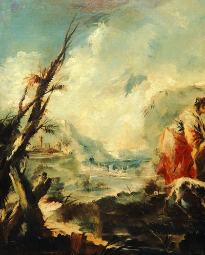 Tobías curando a su padre, de Giovanni Antonio Guardi (1699-1760), detalle, Iglesia del Arcángel Rafael, Venecia de Giovanni Antonio Guardi