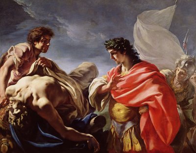 Aquiles contemplando el cuerpo de Patroclo de Giovanni Antonio Pellegrini