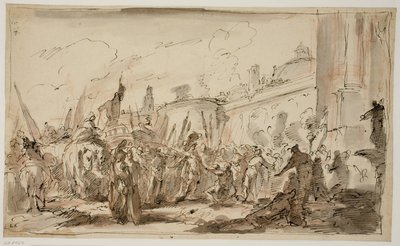 La cabeza de Pompeyo presentada a César de Giovanni Antonio Pellegrini