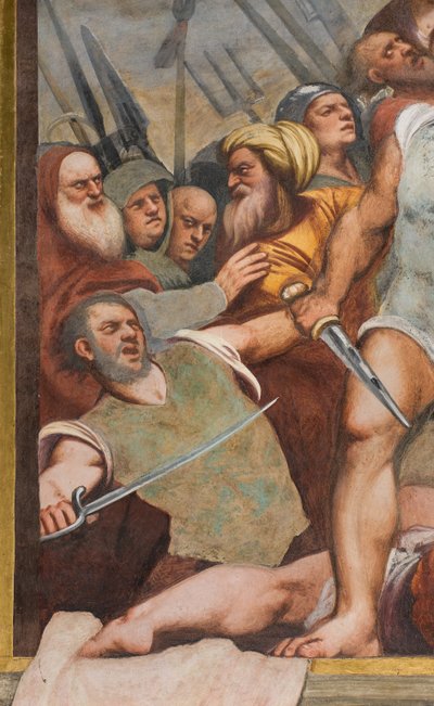Nave central, primer tramo sur, Cristo clavado en la cruz, Il Pordenone de Giovanni Antonio Pordenone