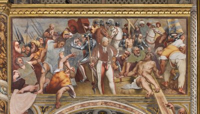 Nave central, primer tramo sur, Cristo clavado en la cruz, Il Pordenone de Giovanni Antonio Pordenone