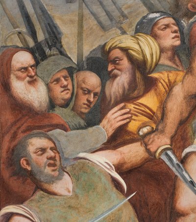 Nave central, primer tramo sur, Cristo clavado en la cruz, Il Pordenone de Giovanni Antonio Pordenone