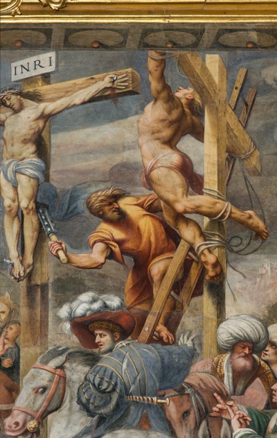 Contrafachada, IL Pordenone, Crucifixión 1520-21, (detalle) de Giovanni Antonio Pordenone